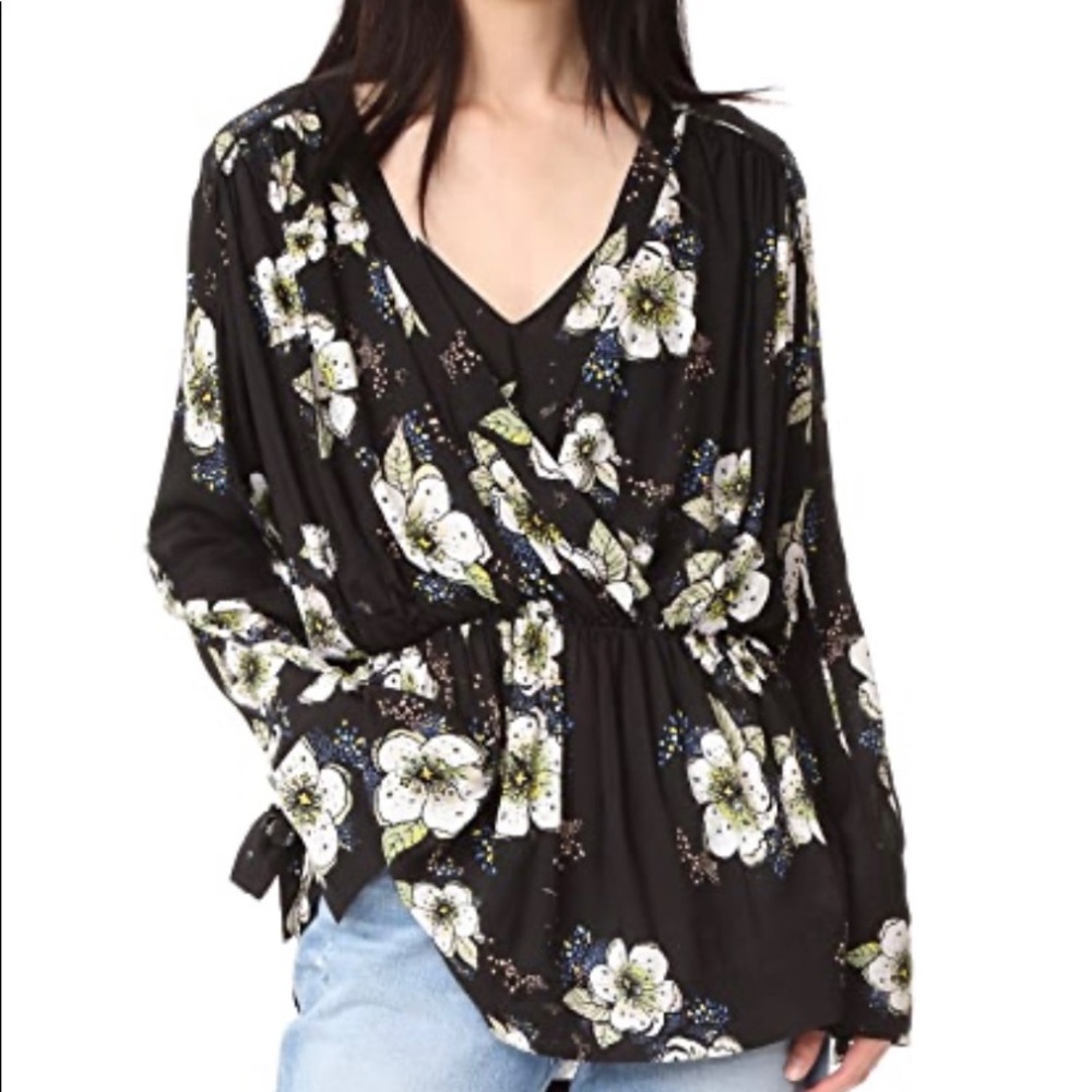 Free People black floral tunic